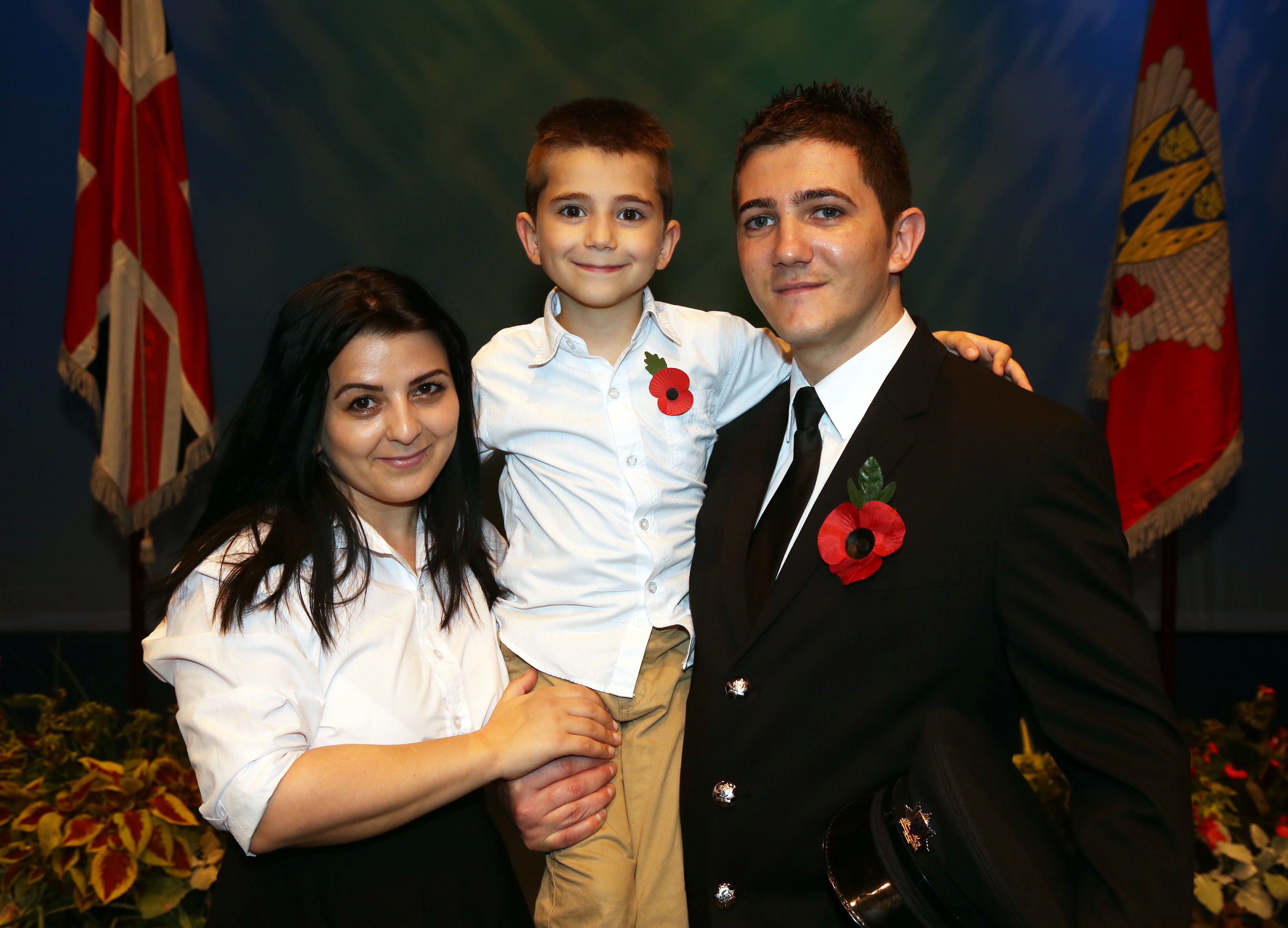 From Romania to Shropshire – firefighter Bogdan Ciornei with wife Melania and son Fabian (7).