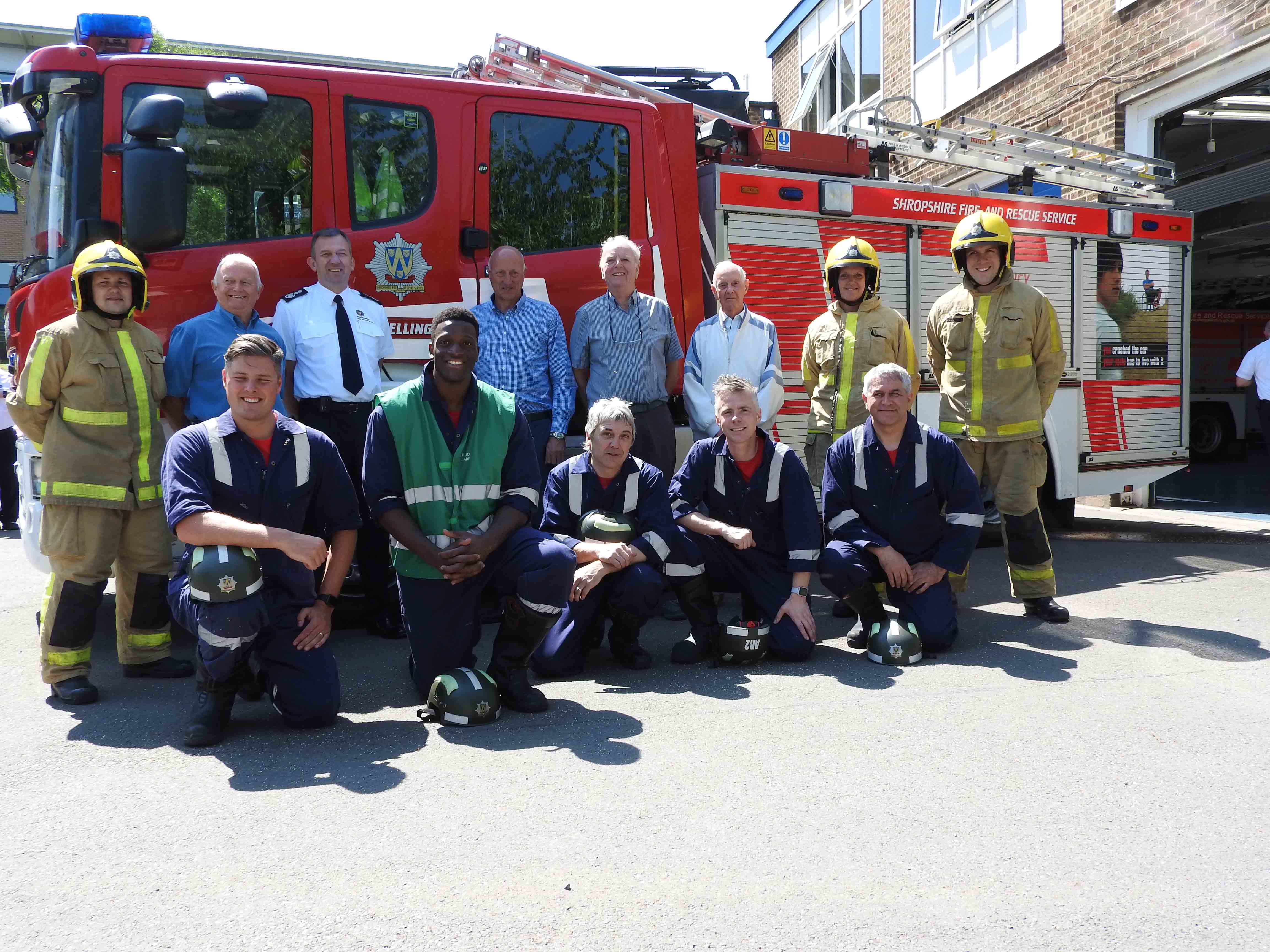 Wellington irefighters and retired colleagues at the 65th anniversary celebrations.