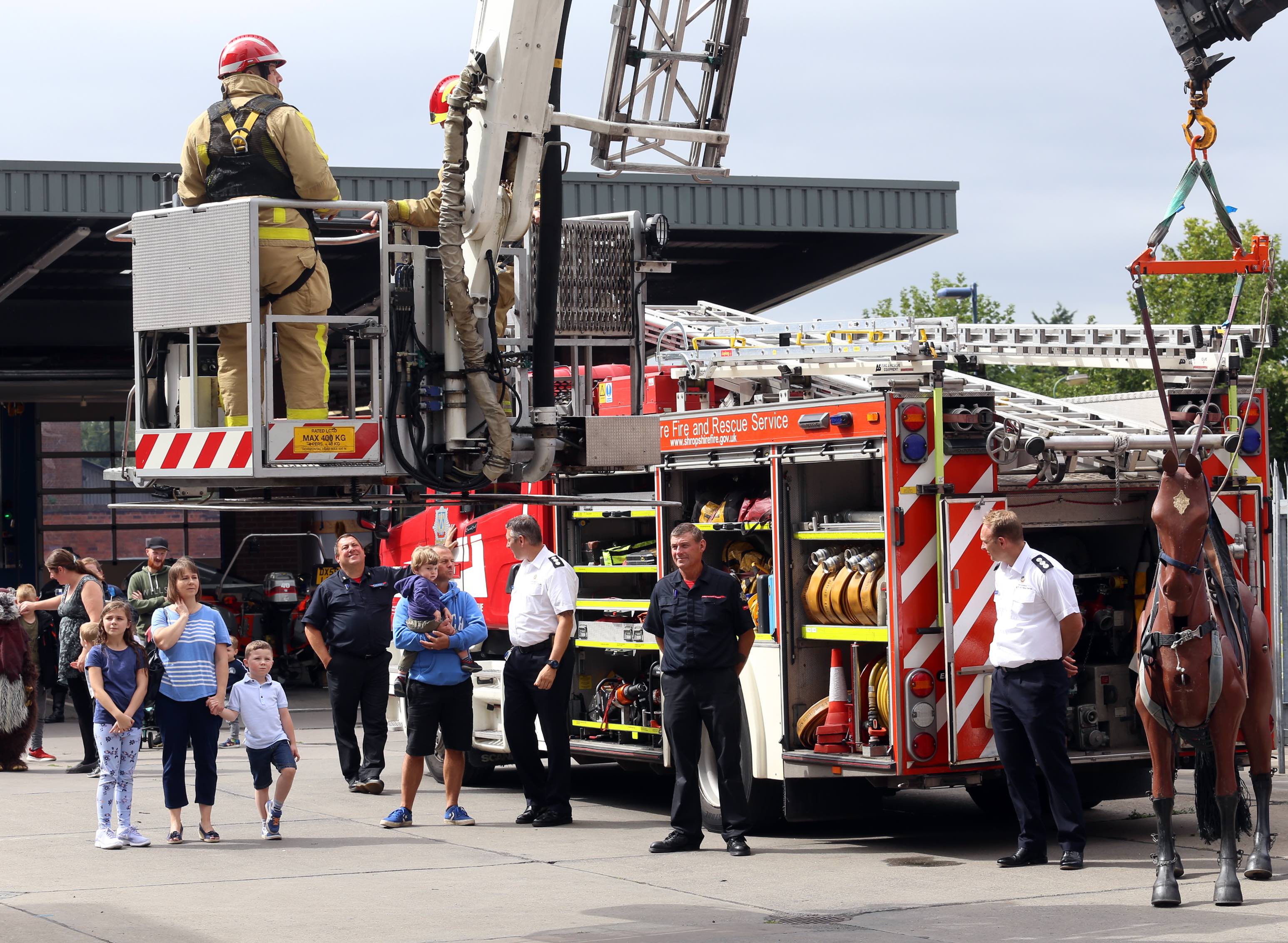 The Aerial Ladder Platform (ALP)begins its ascent.