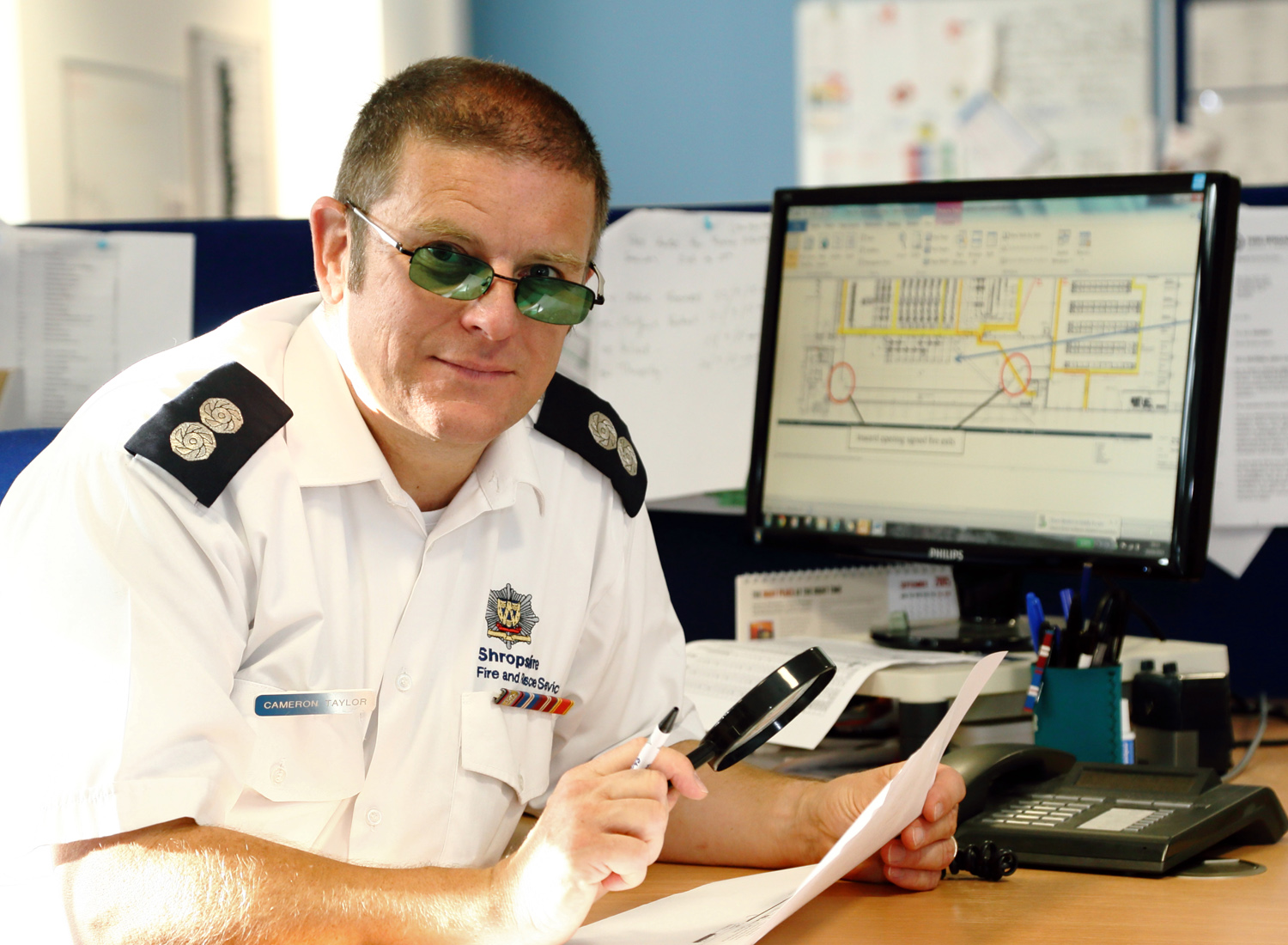 Watch Manager Cameron Taylor (48) has received help with the extra paperwork he now deals with in business fire safety. 