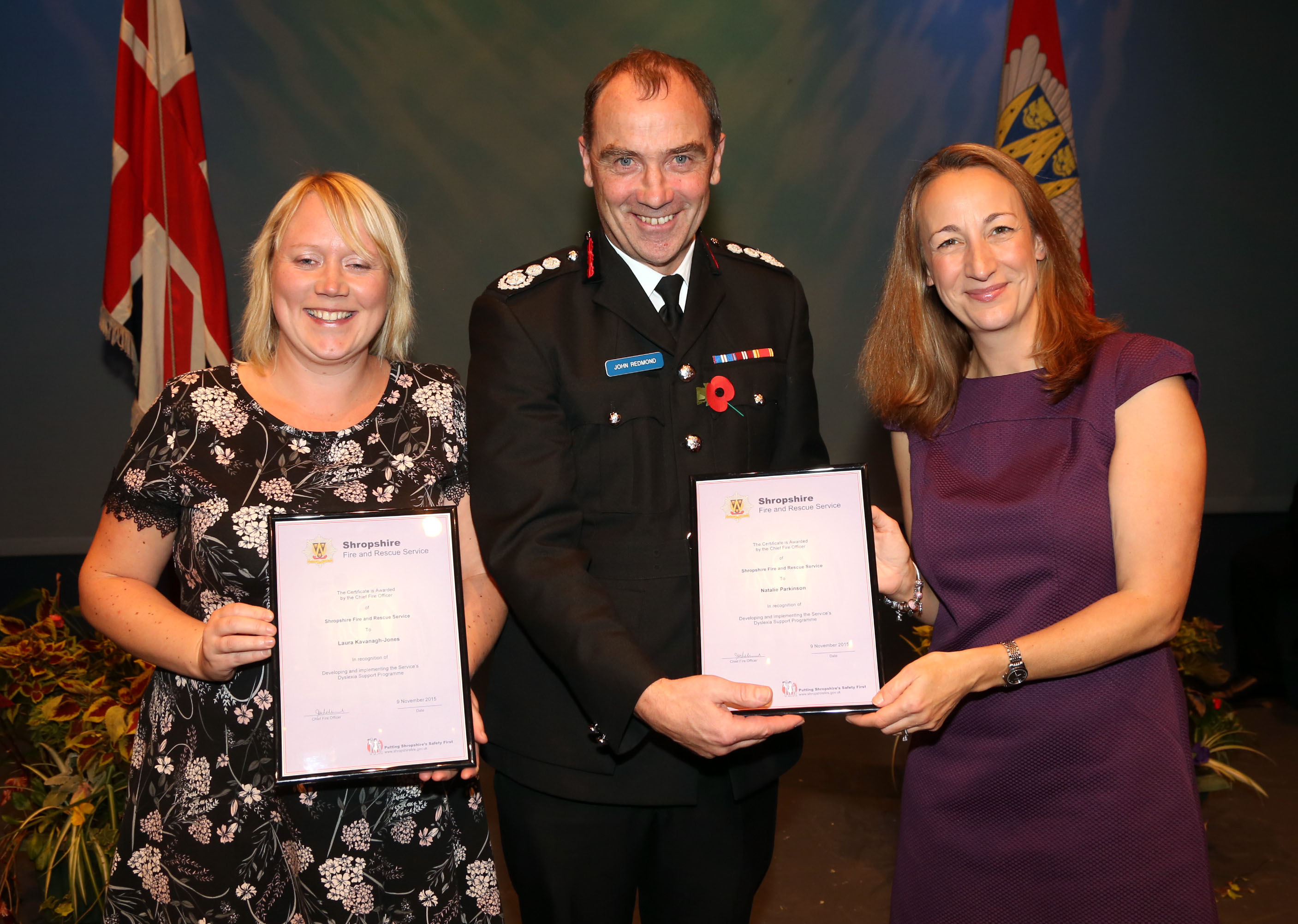 Natalie Parkinson (right) and Laura Kavanagh-Jones were congratulated for their "life changing" work on helping employees with dyslexia 