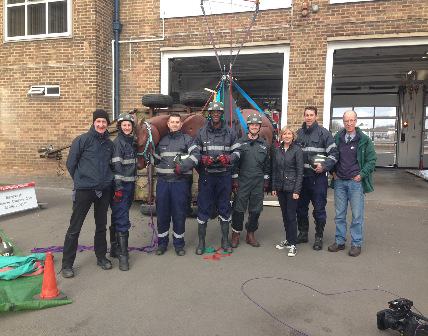 TV crew with the animal rescue team this morning