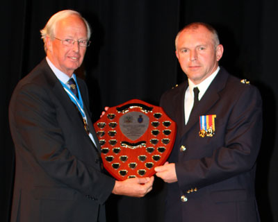 Nick Herbert and Richard Burbidge pose with shield