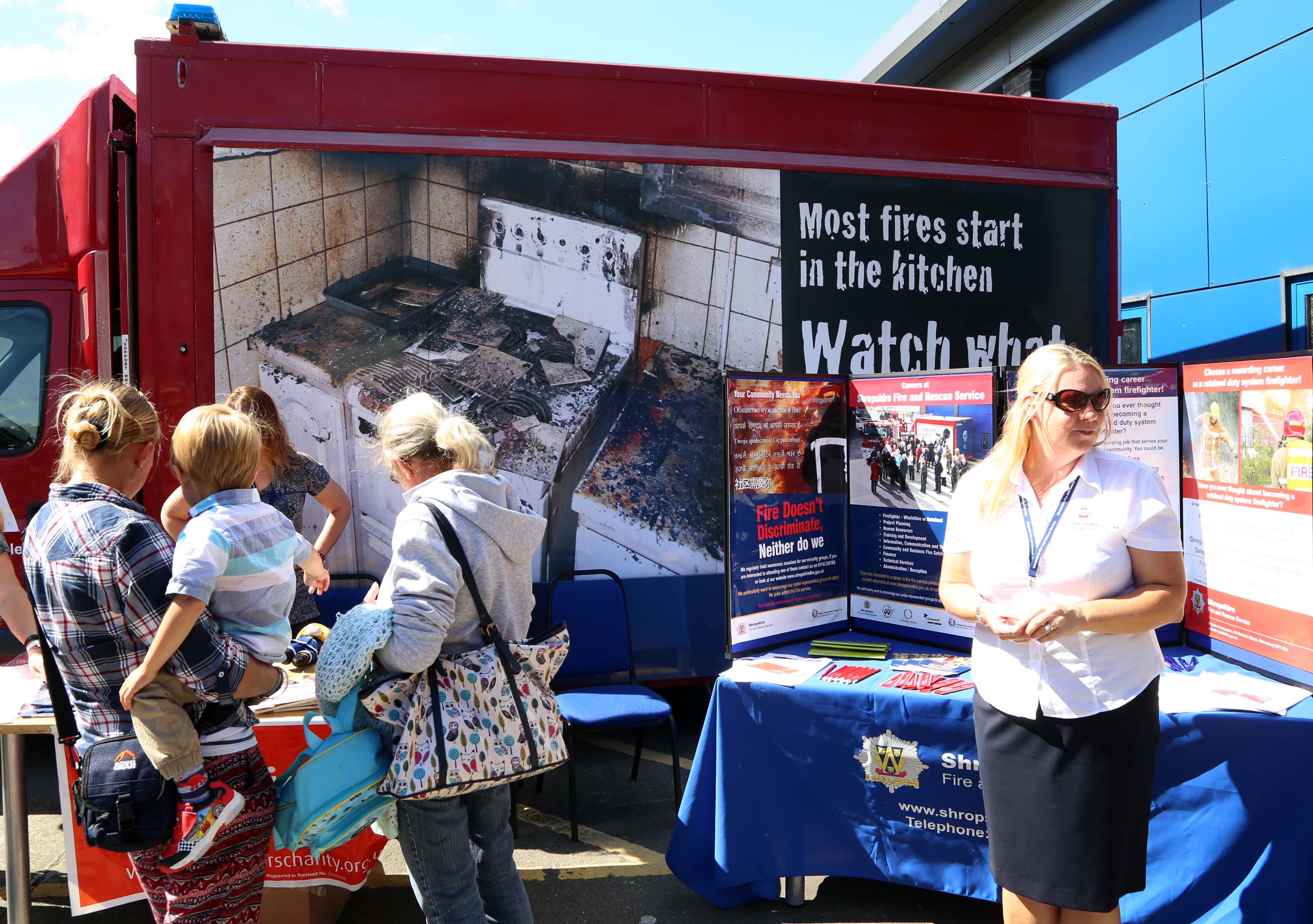 Most fires start in the kitchen was the eye catching message to visitors