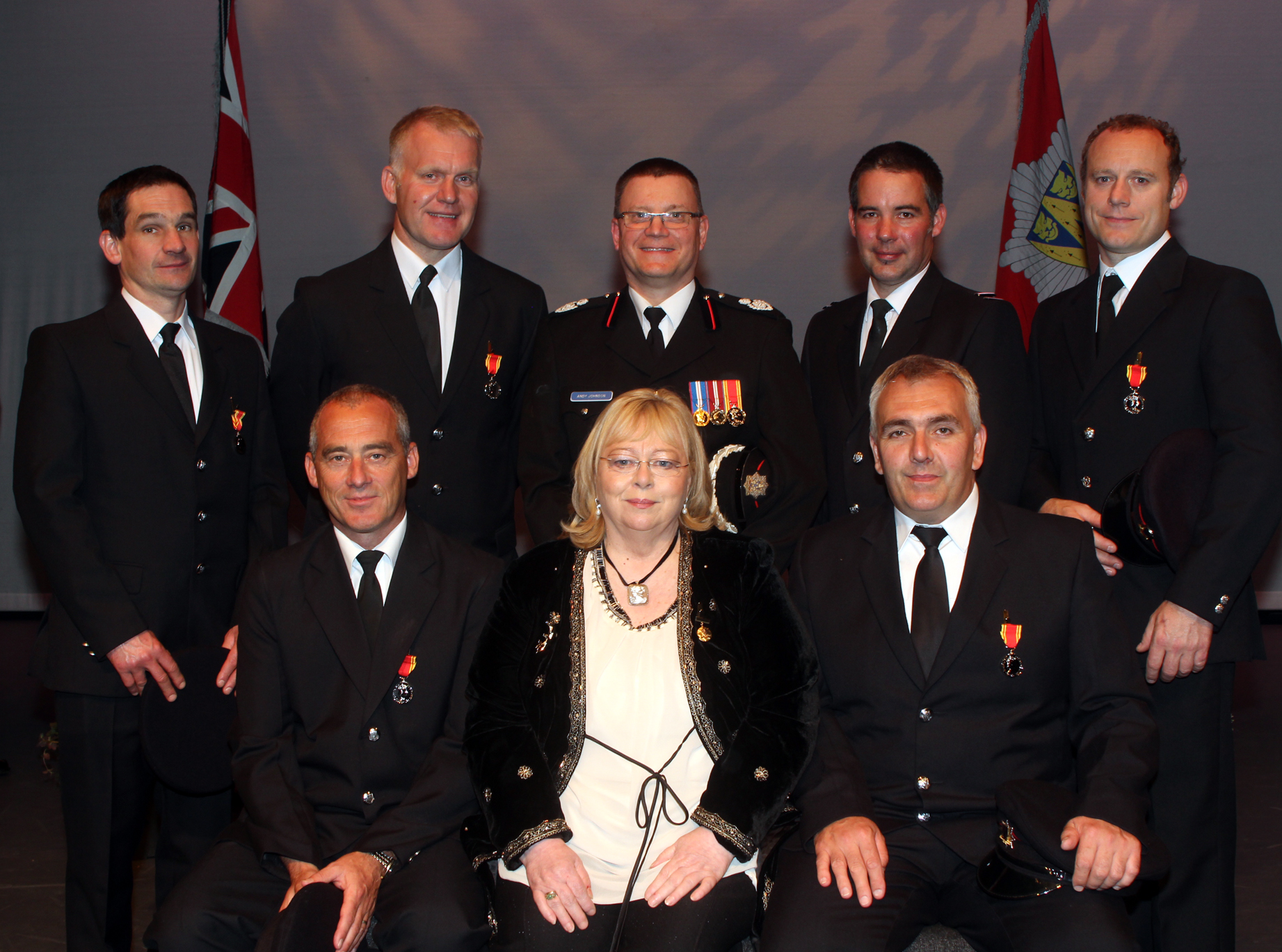 Shrewsbury Long Service and Good Conduct award winners with Assistant Chief Fire Officer Andy Johnson ( back centre)