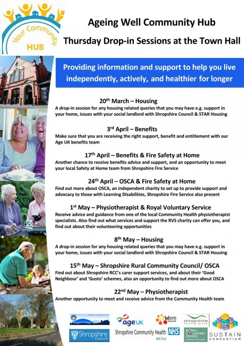 Leaflet explaining the different sessions and dates