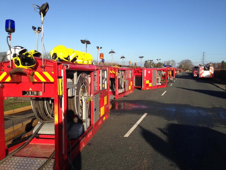 igh Volume Pumping Units in action in flood hit Lancashire with Shropshire fire crew