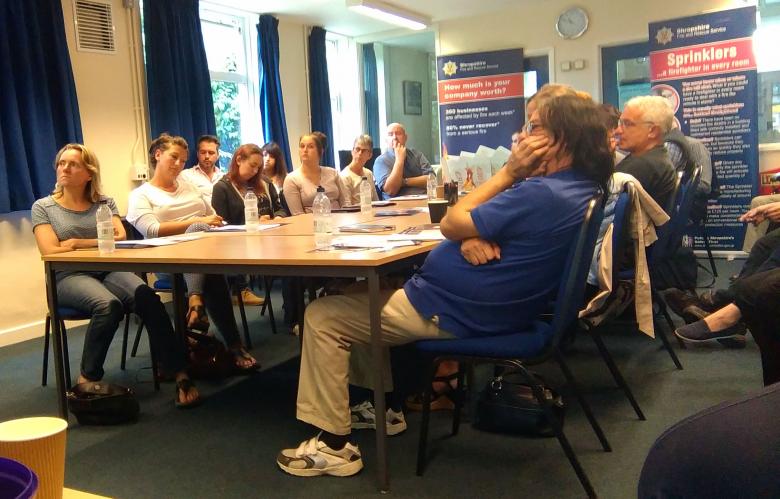 Business owners and senior managers attend a business fire safety seminar run by Shropshire Fire and Rescue Service