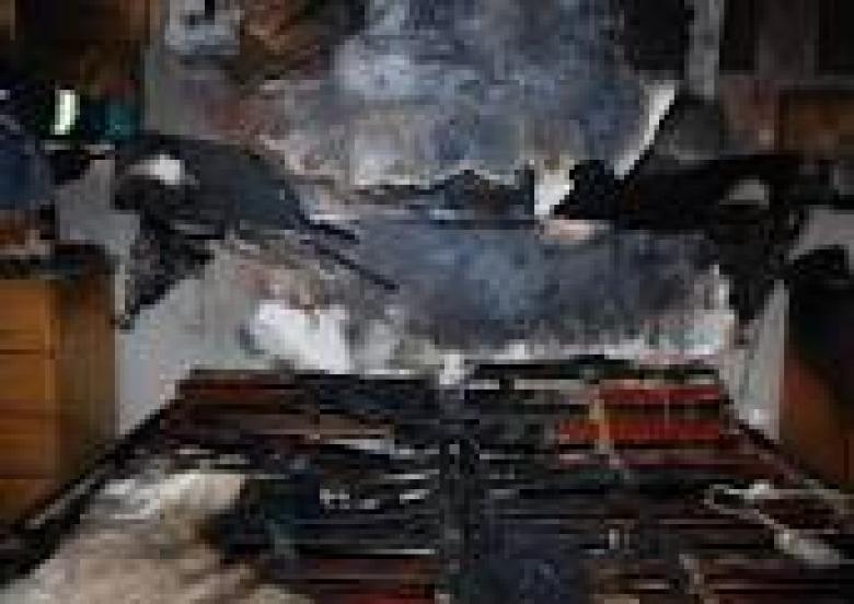 The results of an electric blanket fire 