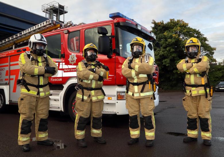 Which firefighter is male and which is female in this line up ? You can’t tell the difference because there is no difference as they are all firefighters, says Shropshire Fire and Rescue Service.