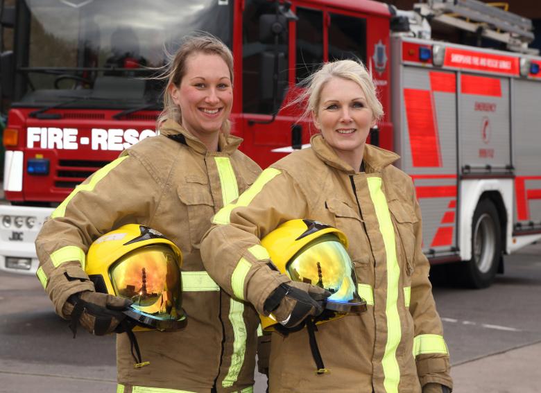 Kat Frost and Michelle Townsend are the latest women firefighter recruits at Shropshire Fire and Rescue Service